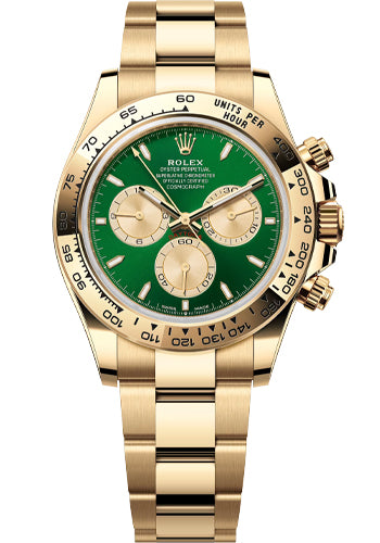 2026 - Rolex Yellow Gold Cosmograph Daytona "John Mayer" 40 Watch - Green Stick Dial - 126508 gri