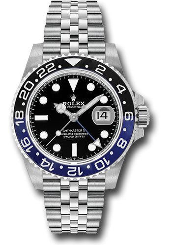 Rolex Steel GMT-Master II 40 Watch - Black And Blue Batgirl Bezel - Black Dial - Jubilee Bracelet - 126710BLNR j